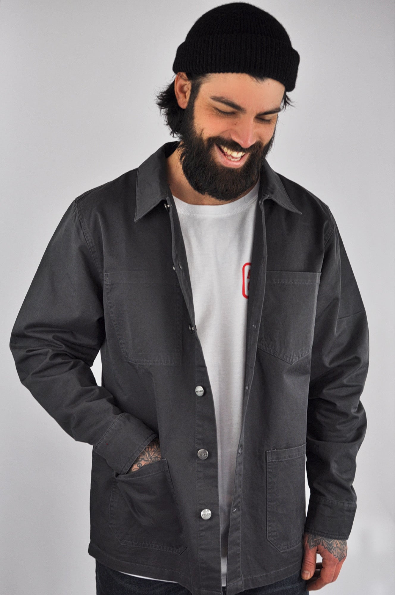 Chaqueta/sobrecamisa de algodón orgánico de lote pequeño