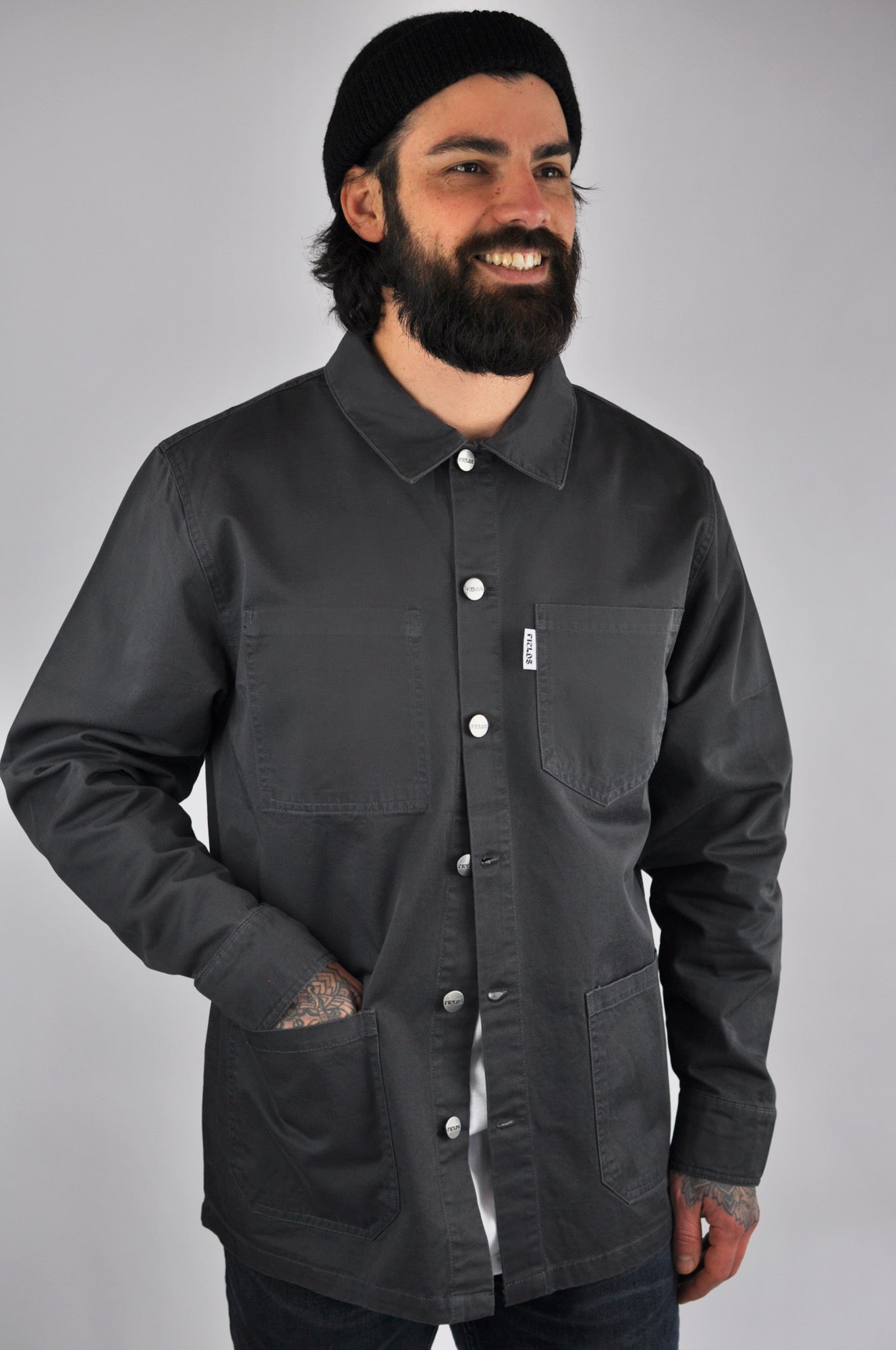 Chaqueta/sobrecamisa de algodón orgánico de lote pequeño